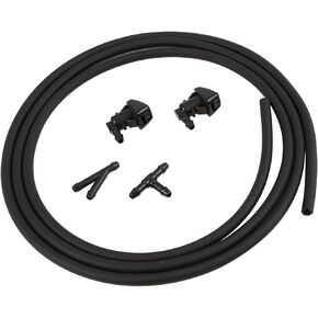 Front Windshield Window Washer Nozzle 8S4Z17603AA with 2 Connector 1 Hose Wiper Nozzle Spray Jet for Ford Focus 2008-2011 Set