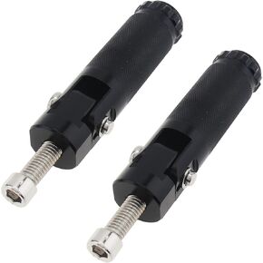 M8 Motorcycle Foldable Foot Pegs, CNC Aluminum Footrests Pedals Compatible with Honda Suzuki Kawasaki Aprilia (Black)