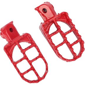 Aramox Pit Bike Foot Pegs, 2pcs Motorcycle Dirt Bike Aluminum Rider Passenger Footrest Pegs Footstools Floorboards Red