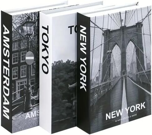 City-Inspired Designer Books Decor Set of 3 | London, New York, Paris - Landmarks | Modern Stylish Fake Books for Decoration, Coffee Table, and Bookshelf (City Design), DBM2LNYP in Saudi Arabia