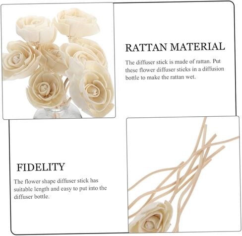 10 قطع من أعواد ناشر الزيوت العطرية الوردية، أعواد ناشر الزهور، أعواد ناشر العطر، عبوات القلم، عصا ناشر القصب، عصا زهرة إينيس، ناشر رائحة العلاج العطري، عصا الروطان in Kuwait