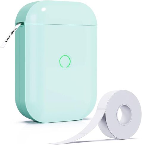 صانع ملصقات صغير محمول - آلة صنع الملصقات مع طابعة ملصقات الشريط لوضع العلامات على الجرار وصناديق تنظيم المنزل والمكتب المتوافقة مع iPhone Android USB القابلة لإعادة الشحن وسهلة الاستخدام، أخضر in Kuwait