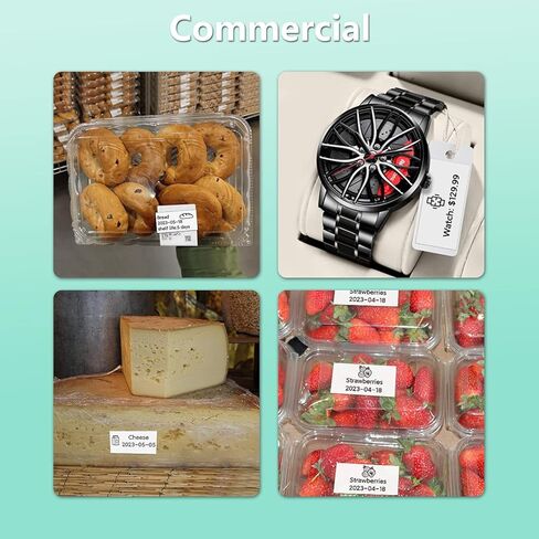 صانع ملصقات صغير محمول - آلة صنع الملصقات مع طابعة ملصقات الشريط لوضع العلامات على الجرار وصناديق تنظيم المنزل والمكتب المتوافقة مع iPhone Android USB القابلة لإعادة الشحن وسهلة الاستخدام، أخضر in Kuwait