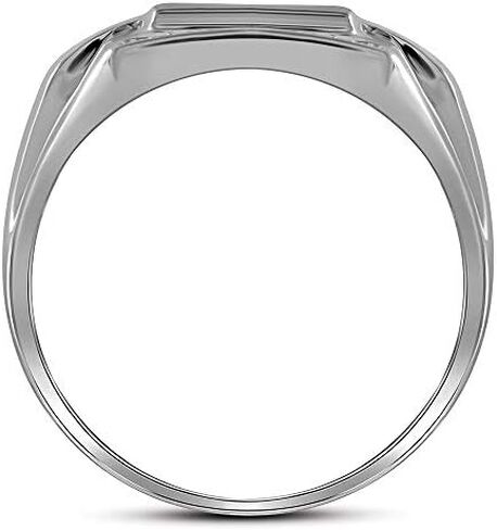 Sonia Jewels 10K White Gold Round Diamond Mens Fashion Ring - Prong Setting (1/3 cttw.) in Saudi Arabia