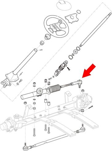 مجموعة صندوق تروس التوجيه لعربة الجولف EZGO TXT Freedom Fleet Express Shuttle Terrain MPT Series 2001-up، تتضمن مفصل كروي، OEM# 70964-G01، 70964-G02، 70695-G01 in Kuwait