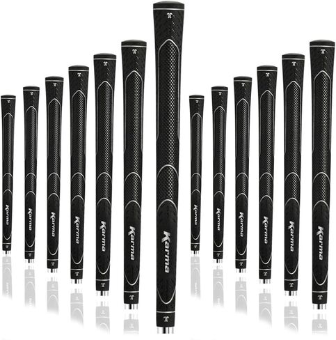 Karma Super Lite Golf Grips & Grip Kits, Swing the Golf Club Faster by Reducing Overall Weight, Increase Swing Weight and Head Feel, Standard, Midsize, Oversize, Black Light Weight Rubber Grips in Saudi Arabia