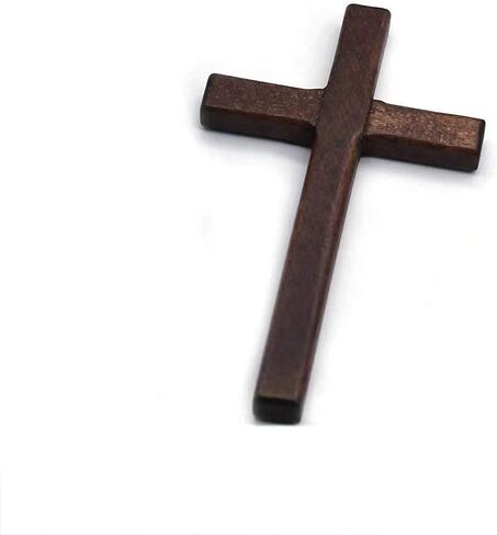 صليب خشبي مسيحي لتزيين الحائط، صلبان صلاة محمولة باليد، هدية مسيحية بحجم كف اليد 4.7 ساعة، مع حقيبة مخملية in Saudi Arabia