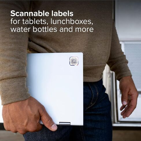 Tile Lost and Found Labels | QR Scannable Labels for Laptops, Water Bottles, Pet Collars, Kids Toys, Headphones and More | Android and iOS Devices | Scratch Proof | Adhesive | 25 Labels in Saudi Arabia