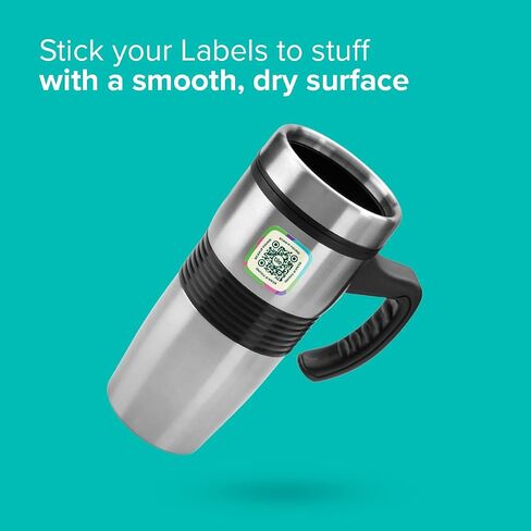 Tile Lost and Found Labels | QR Scannable Labels for Laptops, Water Bottles, Pet Collars, Kids Toys, Headphones and More | Android and iOS Devices | Scratch Proof | Adhesive | 25 Labels in Saudi Arabia