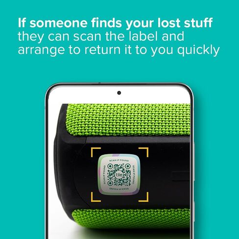 Tile Lost and Found Labels | QR Scannable Labels for Laptops, Water Bottles, Pet Collars, Kids Toys, Headphones and More | Android and iOS Devices | Scratch Proof | Adhesive | 25 Labels in Saudi Arabia