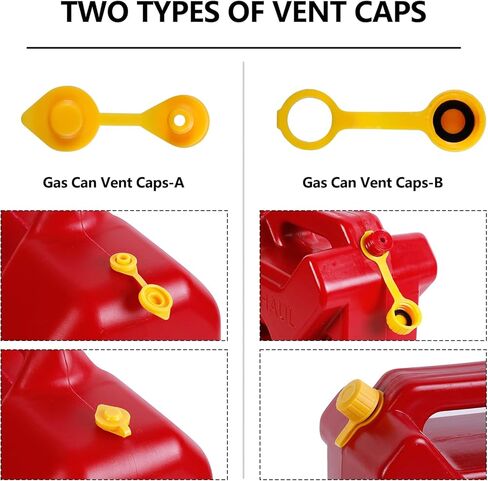Gas Can Spout Replacement, Gas Can Nozzle (6Kit-Yellow) With 12 Screw Collar Caps(6 Coarse Thread &6 Fine Thread-Fits Most of The Cans) With Gas Can Vent Caps, Thick Rubber Pad, Spout Cover, Base Caps in Kuwait