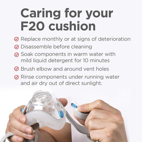 Replacement Cushion for F20 Mask - Full Face F20 Large Mask Cushion Replacement for Nose & Mouth Coverage, Large in Saudi Arabia