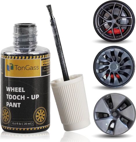 TonGass 0.6 Fl Oz (20ml) Gunpowder Grey Wheel Rim Touch Up Paint for Tesla 21-23 Model 3 Car Rim Paint Touch Up Car Rim Scratch Repair Kit for Tesla Touch Up Paint Wheel Curb Rash Paint Rim Repair Kit in Saudi Arabia