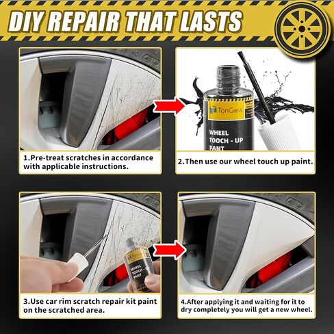 TonGass 0.6 أونصة سائلة (20 مل) طلاء حافة عجلة رمادي معدني داكن لطراز Tesla Y/3 طلاء حافة السيارة طقم إصلاح الخدوش لحافة السيارة من أجل طقم إصلاح حافة الطلاء لعجلة الطلاء Tesla Touch Up in Kuwait