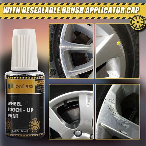 TonGass 0.6 أونصة سائلة (20 مل) طلاء حافة عجلة رمادي معدني داكن لطراز Tesla Y/3 طلاء حافة السيارة طقم إصلاح الخدوش لحافة السيارة من أجل طقم إصلاح حافة الطلاء لعجلة الطلاء Tesla Touch Up in Kuwait