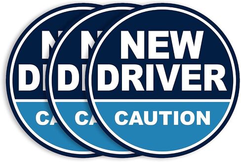 مغناطيس سيارة GEEKBEAR New Driver - ملون، عاكس، مقاوم للطقس - دائري 4.7 × 4.7 بوصة (وردي/أزرق، 3 عبوات) in Kuwait