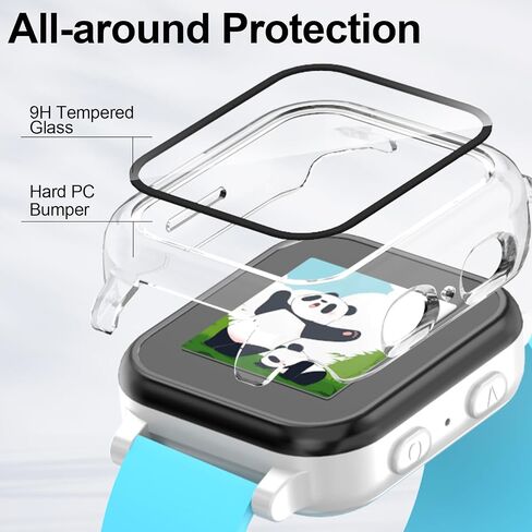 3 Pack Case Compatible with Gabb Watch 3 Screen Protector with for Kids, Hard PC Overall Protective Case Bumper with 9H Tempered Glass Cover Accessories, Black+Clear+Pink in Saudi Arabia