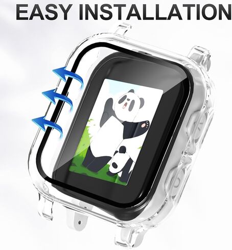 3 Pack Case Compatible with Gabb Watch 3 Screen Protector with for Kids, Hard PC Overall Protective Case Bumper with 9H Tempered Glass Cover Accessories, Black+Clear+Pink in Saudi Arabia