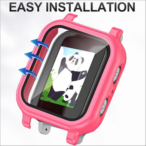 3 Pack Case Compatible with Gabb Watch 3 Screen Protector with for Kids, Hard PC Overall Protective Case Bumper with 9H Tempered Glass Cover Accessories, Black+Clear+Pink in Saudi Arabia