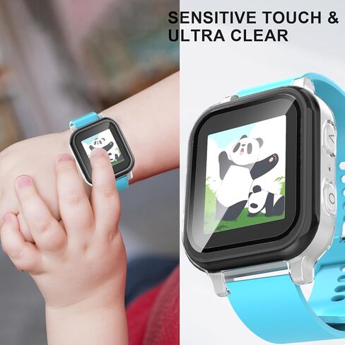 3 Pack Case Compatible with Gabb Watch 3 Screen Protector with for Kids, Hard PC Overall Protective Case Bumper with 9H Tempered Glass Cover Accessories, Black+Clear+Pink in Saudi Arabia