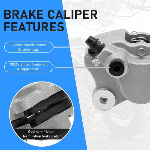 M MATI Front Left or Rear Right Brake Caliper with Pads for Arctic Cat ATV 250 300 375 400 454 500 0402-011 in Saudi Arabia