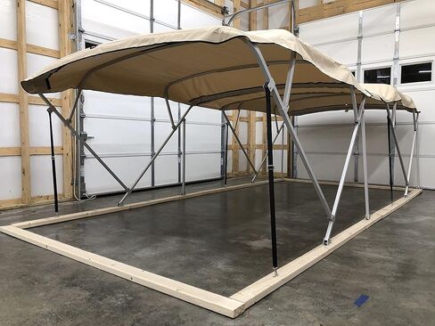 Monster Double Pontoon Boat Bimini Top, 17' Long, 8' Wide, fits 91-96" Wide, Complete Dual Kit with Frame, Canopies w/Storage Boots, Hardware in Saudi Arabia