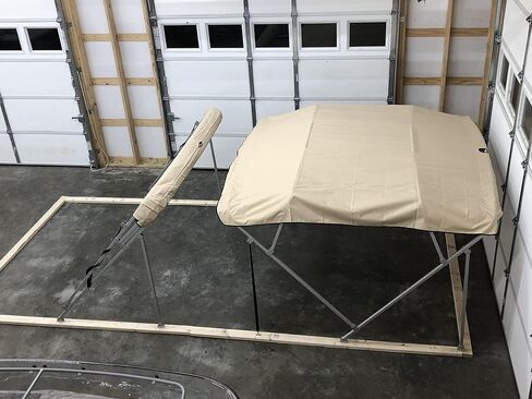 Monster Double Pontoon Boat Bimini Top, 17' Long, 8' Wide, fits 91-96" Wide, Complete Dual Kit with Frame, Canopies w/Storage Boots, Hardware in Saudi Arabia