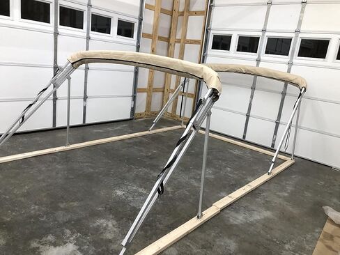 Monster Double Pontoon Boat Bimini Top, 17' Long, 8' Wide, fits 91-96" Wide, Complete Dual Kit with Frame, Canopies w/Storage Boots, Hardware in Saudi Arabia