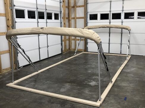 Monster Double Pontoon Boat Bimini Top, 17' Long, 8' Wide, fits 91-96" Wide, Complete Dual Kit with Frame, Canopies w/Storage Boots, Hardware in Saudi Arabia