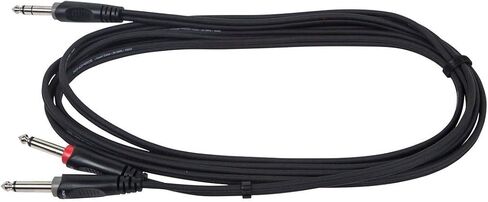 Monoprice 1/4-Inch TRS Male to Dual 1/4-Inch TS Male Insert Cable - 10 Feet - Black in Saudi Arabia