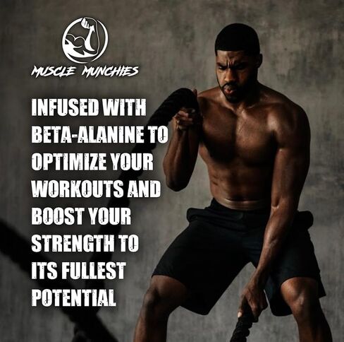 علكات الكرياتين من Muscle Munchies قابلة للمضغ للرجال والنساء - مملوءة ببيتا ألانين - 5 جم من الكرياتين لكل وجبة - تزيد من القوة ونمو العضلات والقدرة على التحمل والتعافي - نباتية وغير معدلة وراثيًا (انفجار الفراولة) in Saudi Arabia
