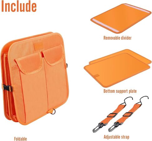 Car Trunk Organizer 1680D, Car Storage Organizer, Collapsible Multi Compartment, SUV Trunk Organizer, Non Slip Bottom, Adjustable Securing Straps, Foldable Cover in Saudi Arabia