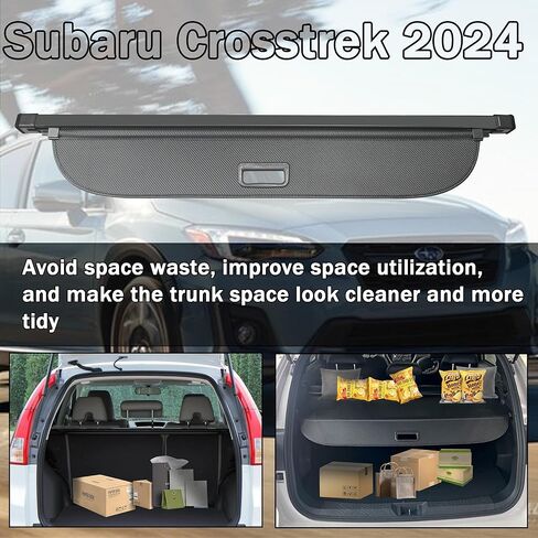غطاء شحن من ألياف الكربون مناسب لملحقات Subaru Crosstrek لعام 2024، غطاء صندوق خلفي محسّن قابل للسحب لعام 2024 Subaru Crosstrek Security Shield Shade (يناسب إصدار 2024 فقط) in Kuwait