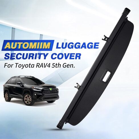 متوافق مع غطاء الشحن Toyota RAV4 2019-2024 غطاء صندوق السيارة مزود بخطافات ودرع أمان قابل للسحب ومظلة من جلد PVC إصدار مطور مقاوم للماء in Kuwait