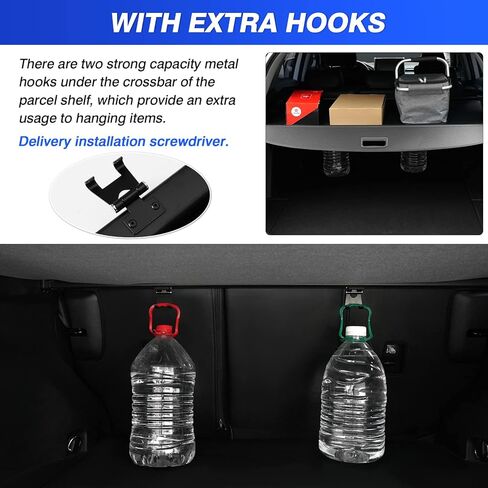 متوافق مع غطاء الشحن Toyota RAV4 2019-2024 غطاء صندوق السيارة مزود بخطافات ودرع أمان قابل للسحب ومظلة من جلد PVC إصدار مطور مقاوم للماء in Kuwait