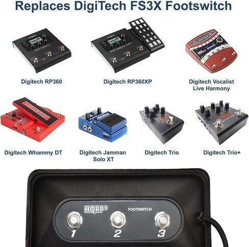 HQRP 3-Button Guitar Amp Footswitch compatible with DigiTech FS3X replacement Jamman Solo XT, RP360, Trio, Whammy DT in Saudi Arabia
