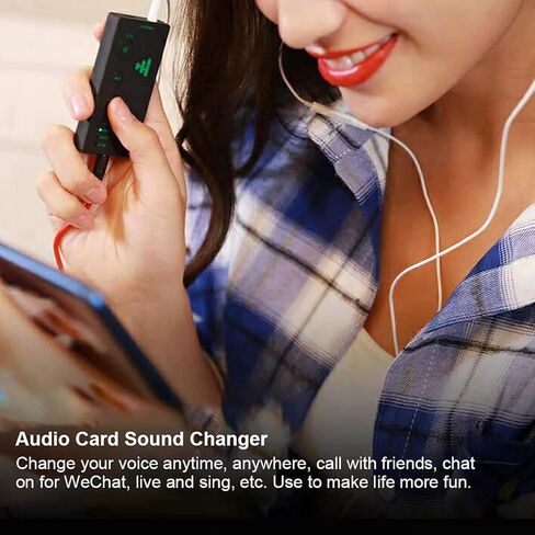 Voice Changer Disguiser, Mini Gaming Live Sound Card,Portable Mini Voice Changer Live Broadcast Sound Card for Mobile Phone PC in Kuwait