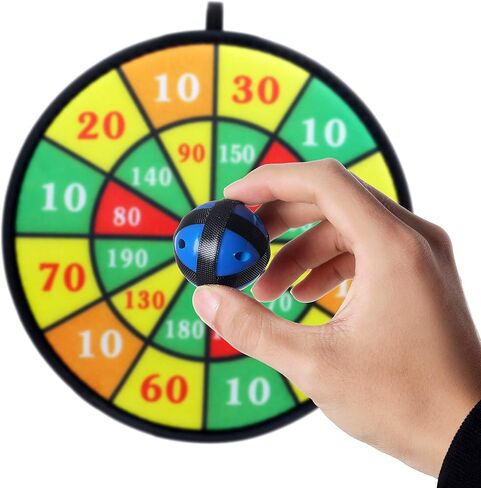 Kids Dart Board Game with 6 Balls Using Hook-and-Loop Fasteners | 11.8 Inches (30 cm) Diameter | Classic Dartboard Game and Safe for Kids in Saudi Arabia