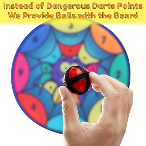 Kids Dart Board Game with 6 Balls Using Hook-and-Loop Fasteners | 11.8 Inches (30 cm) Diameter | Classic Dartboard Game and Safe for Kids in Saudi Arabia