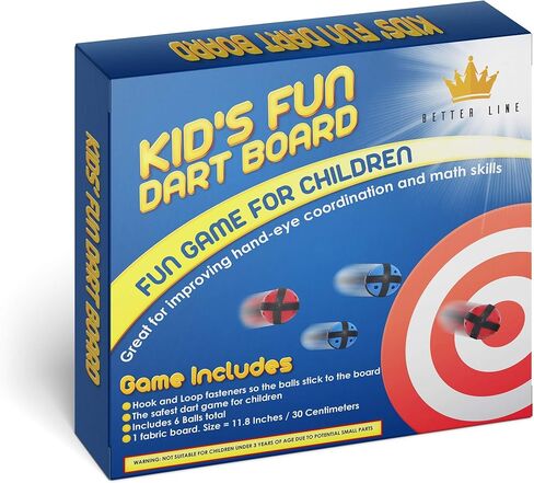 لعبة لوح رمي السهام للأطفال مع 6 كرات باستخدام مثبتات الخطاف والحلقة | قطر 11.8 بوصة (30 سم) | لعبة رمي السهام الكلاسيكية وآمنة للأطفال in Kuwait