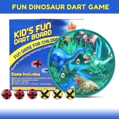 لعبة لوح رمي السهام للأطفال مع 6 كرات باستخدام مثبتات الخطاف والحلقة | قطر 11.8 بوصة (30 سم) | لعبة رمي السهام الكلاسيكية وآمنة للأطفال in Kuwait