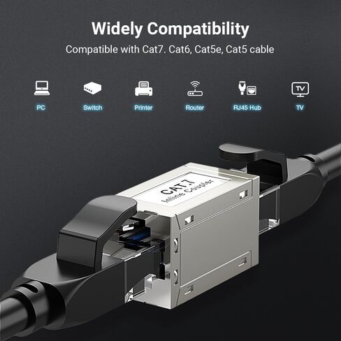 موسع إيثرنت RJ45 بسرعة 10 جيجابت في الثانية، وصلة إيثرنت Cat7 أنثى إلى أنثى لكابل Cat7/ Cat6/ Cat5e 2-Pack in Kuwait