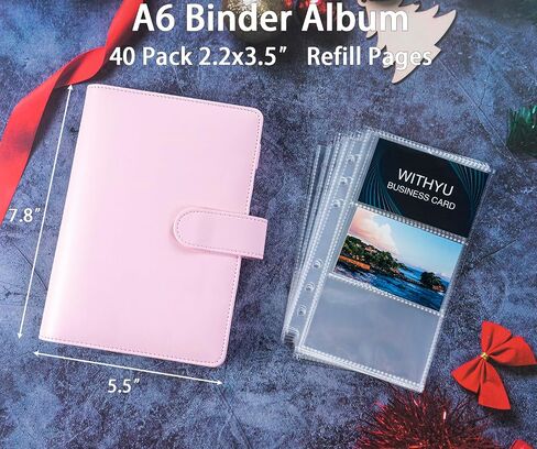40 Pack 240 Pockets 2.2x3.5" K-pop Photocard Sleeves for A6 6 Ring Binder, Ultra-Clear Business Card Sleeves, Double-Sided 3 Pocket Photo Pages, Side Loading Planner Sleeve Refill Pages in Saudi Arabia
