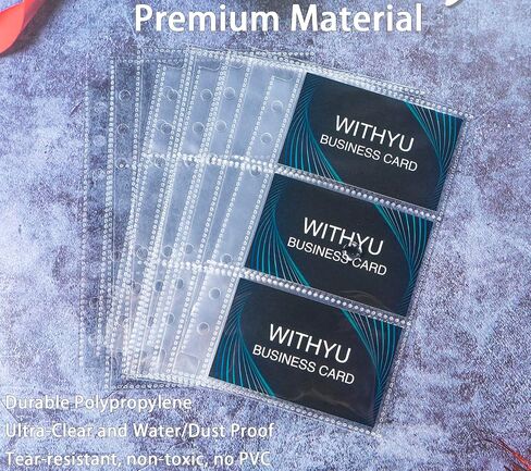 40 Pack 240 Pockets 2.2x3.5" K-pop Photocard Sleeves for A6 6 Ring Binder, Ultra-Clear Business Card Sleeves, Double-Sided 3 Pocket Photo Pages, Side Loading Planner Sleeve Refill Pages in Saudi Arabia