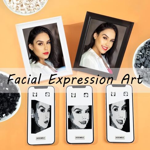 صورة شخصية في صورة فسيفساء للزوجين مجموعة مخصصة من مكعبات البناء الفنية هدية فريدة للعشاق والصديقات قم بإنشاء عمل فني للصور المزدوجة الخاصة بك (L/15.7 بوصة × 15.7 بوصة) in Kuwait