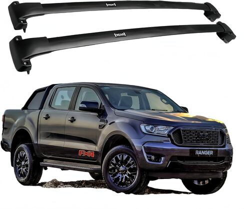 Roof Racks Without Rails Cross Bars Fit for Ford Ranger 2012 2013 2014 2015 2016 2017 2018 2019 2020 2021 2022 2023 2024 Aluminum Alloy ONLY Rack Crossbar Black in Kuwait