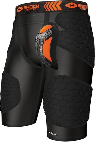 Shock Doctor للجنسين البالغين SD30370 HEX CompFit Imp Shrt w ULT Carb Flex Cup، BK، S US in Kuwait