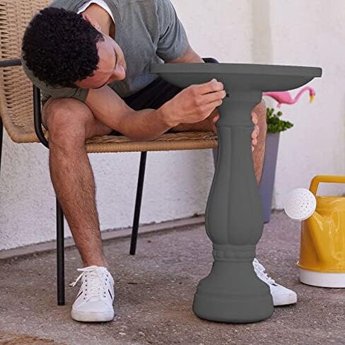 حمام الطيور الترويجي من بلوم 270-908 بقاعدة مقاس 25 بوصة × 17 بوصة، رمادي فحمي in Kuwait