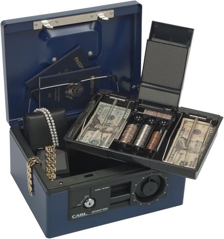 صندوق نقود مزدوج التحمل من كارل، متوسط، أزرق in Kuwait