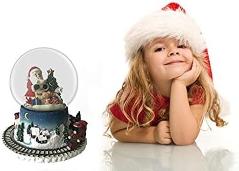 Lightahead الموسيقية عيد الميلاد سانتا تسليم الهدايا تمثال كرة الماء سنو غلوب مع القطار الخارجي الدائر في بوليريسين in Kuwait